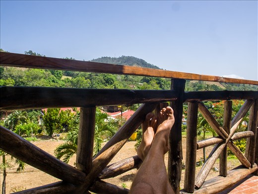 Relaxing at the Jarabacoa River Club