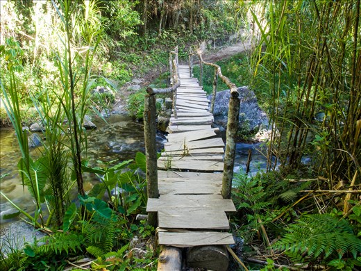 Crossing Los Tablones river