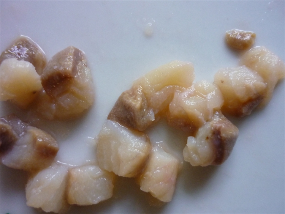 Sliced herring. Potato and beetroot should be the same size. 