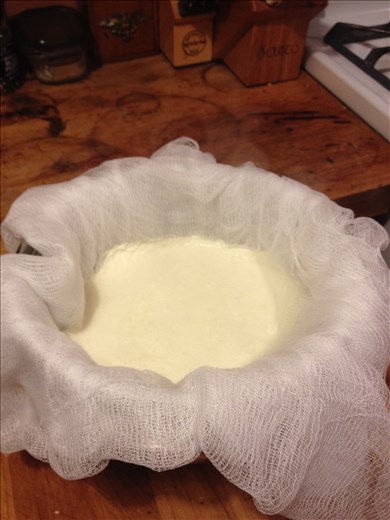 Steaming Straining Ricotta