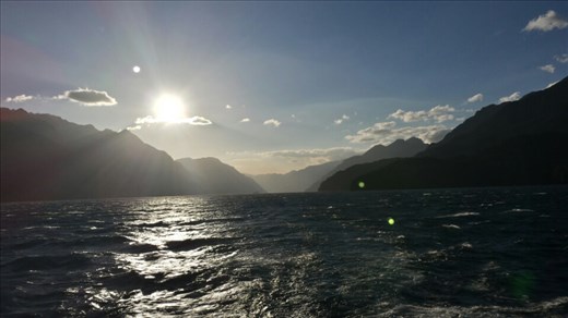 Fjord in late day sun
