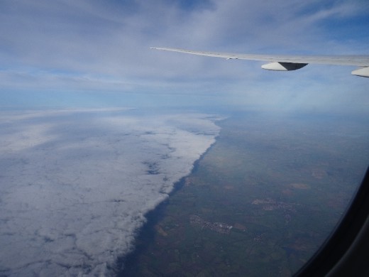 The weather front sweeping the UK as I left!