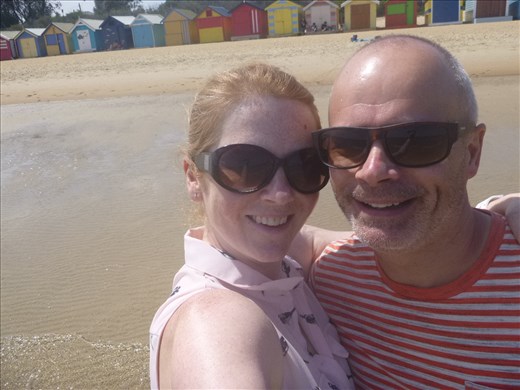 beach hut selfie