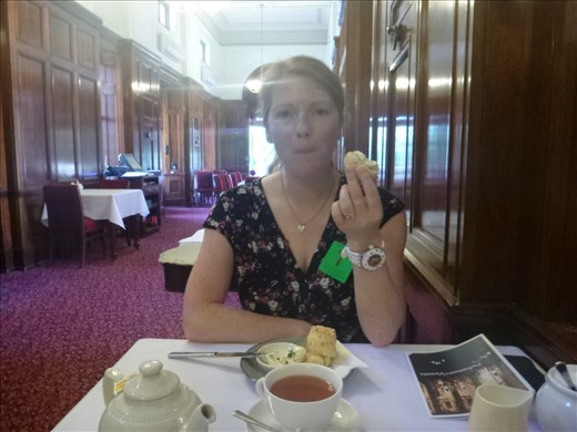 tea and mouthfull of scones in the houses of parliment