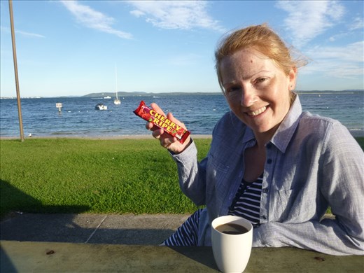 My new favourite choccy - coconut and cherry in dark chocolate, yummy