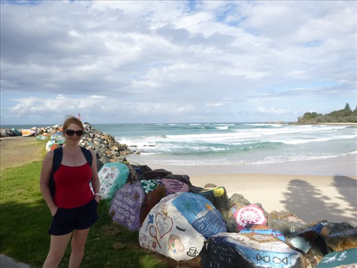 graffiti stones on the breakway