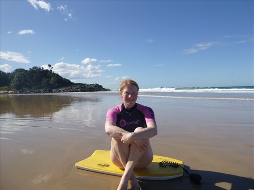 body boarding on Flynn beach