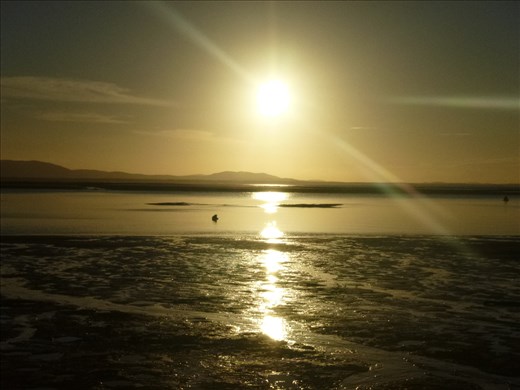 Sunset on our camp beach