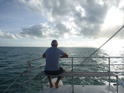 Mark enjoying the sailing, he did get wet through though!