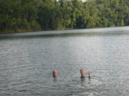 Cooling off in the crater lake