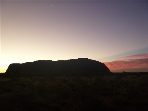 Sunset at Uluru from the dark side