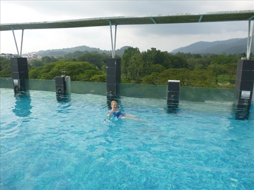 Chilling in the roof top pool