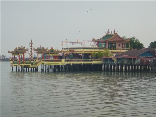 Chinese temple on fishing jetty