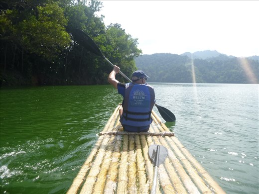 rafting on bamboo raft
