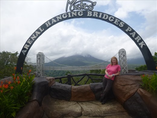 hanging bridges and arenal volcano