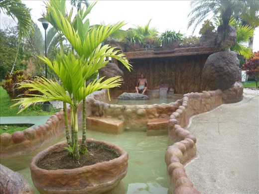 Mark in the very hot pool