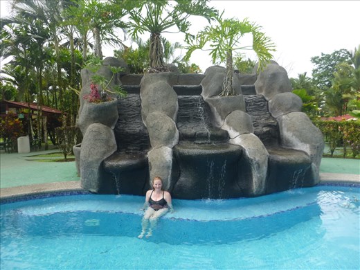 enjoying the hot pool