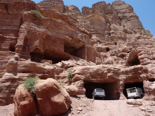 Ancient garage, modern vehicle