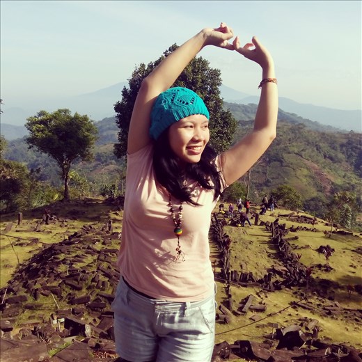 One of beautiful ancient megalithic site in Gunung Padang, Java