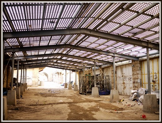 Like most towns, it has a thriving market on the main street. However, Israeli settlers came with the encouragement of the government, and made a part of the town their own, displacing Arab people from their homes and businesses. A few blocks along the main street, and the markets are long closed as a result of partitioning the city between Arab and Israeli areas.