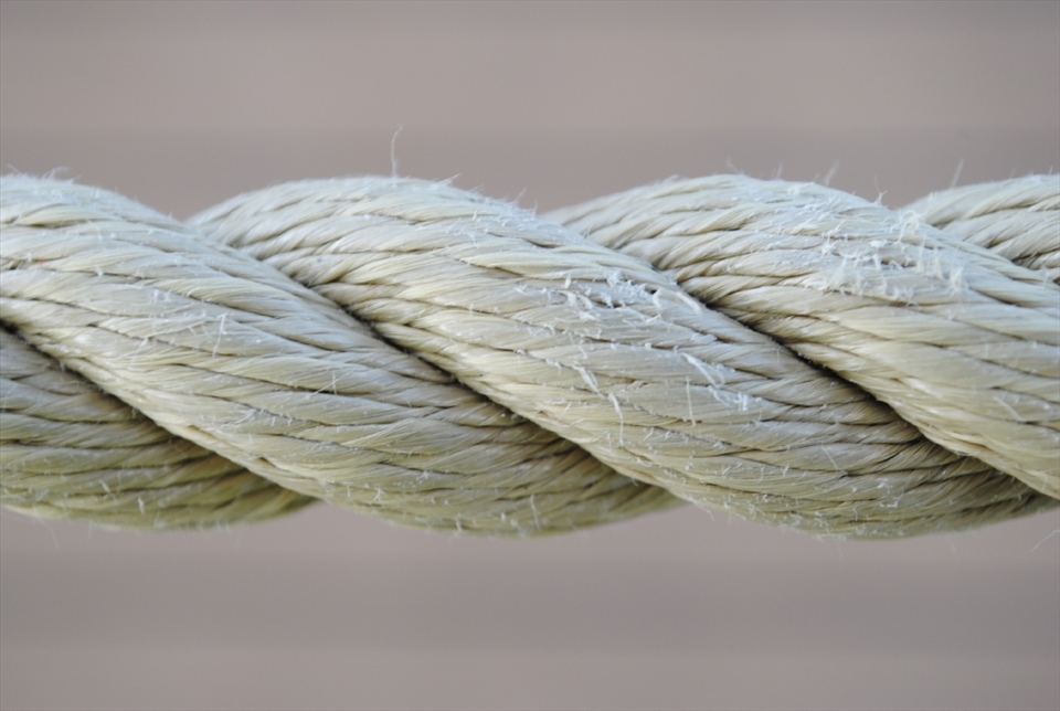 Haul away! The ropes gave us control of the behemoth that is a tall ship. This rope remains strong despite some fraying during the journey, much like the poor crew. After a week of working together, the individual frays of the crew had twisted into a strong working machine. 