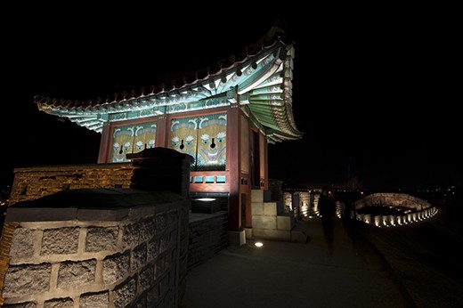 Fortress guard tower at Hwaseong Haegung Suwon South Korea