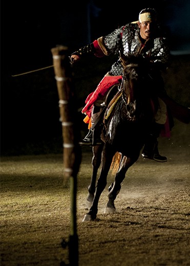 Night Horse martial arts display at Hwaseong haegung Suwon South Korea