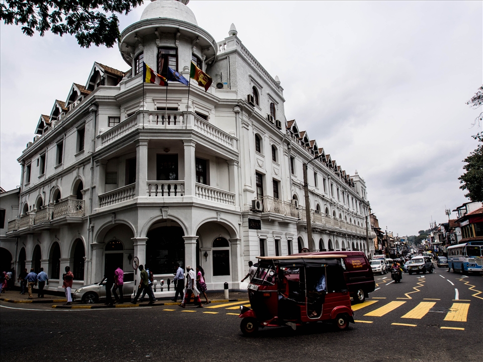 Busy Temple Square in Sacred City of Kandy.