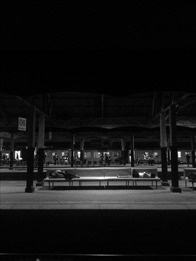 Fort Station, One who miss the last train would have to spend the night on the bench with another company until the morning comes and the first train arrived at the platform.