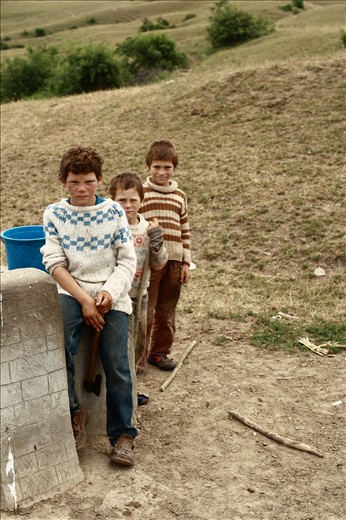 Three brothers take part in the field work (Siscani village)