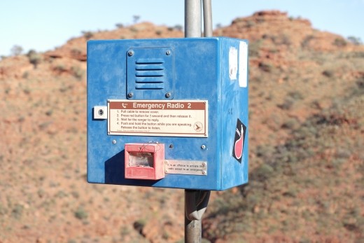 This is the first of 4 emergency phones on the Kings Canyon Rim Climb...