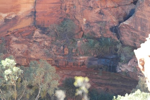 waterfall (I was hanging over the cliff to take this) and Pete hanging onto my jacket !!!