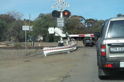 end of the train whilst we waited for it to go through...