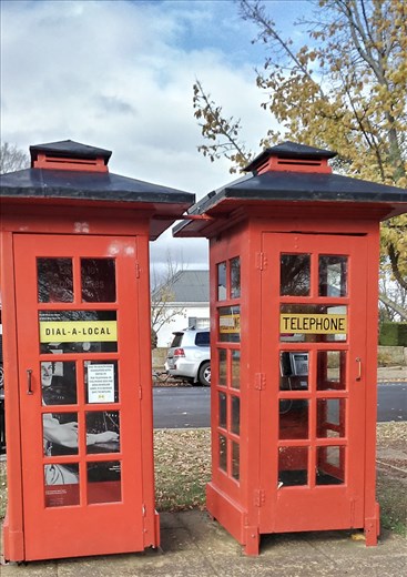 These phone boxes tell local stories usually but not during Covid times sadly.