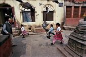 In this yard there is a school, an art shop and residential buildings. School children play after morning school. 
: by diarynotes, Views[316]