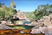 With Kakadu National park being the back yard of the Darwinites, Gunlom Falls is one of the top attractions to visit in this truly spectacular and ancient National park.
Once on top of the falls there are these truly magnificent rock pools  that not only bring the perfect relief after the big climb, ut once relaxing in the pools, the views are that breath taking that you just feel on top of the world.: by dieterberghmans, Views[2598]