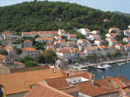 View of Korcula town from church tower