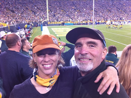 Aaron and Dina at Lambeau Field