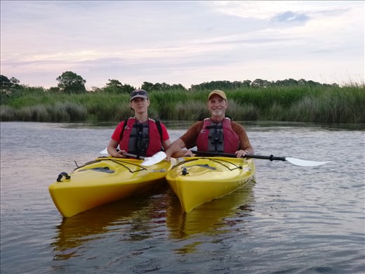 Aaron and Dina kayaking in North Carolina