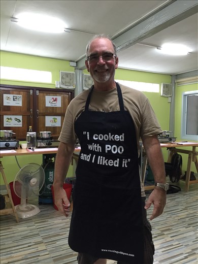 Aaron in cooking class