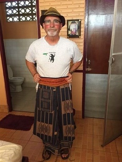 Aaron and his new Thai pants
