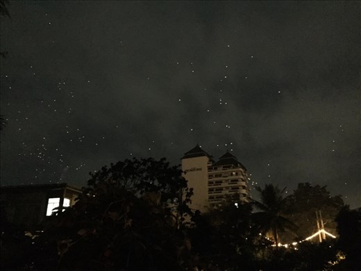 Streams of lanterns across the sky at Loy Krathong 