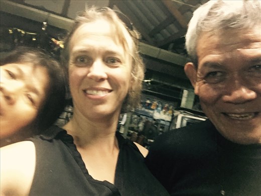 The couple running the dinner place at the hot springs. We had so much fun with my inadequate Thai language trying to get drinks and food for our group. 