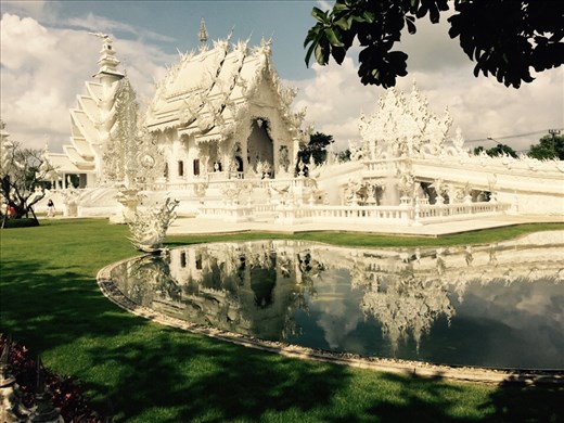 The White Temple, in Chiang Rai. Built unusually, all in white, to represent purity. 