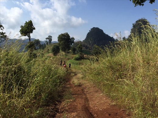 Hiking to the next cave. 
