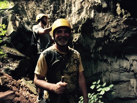Aaron at the entrance to Fossil Cave. 