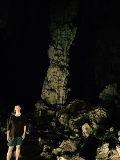 Dina in Column Cave at Tham Lod cave