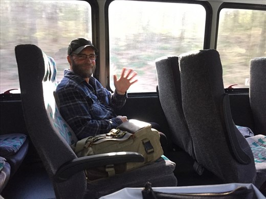 On the way to the airport. Our 22-hour journey has begun. 