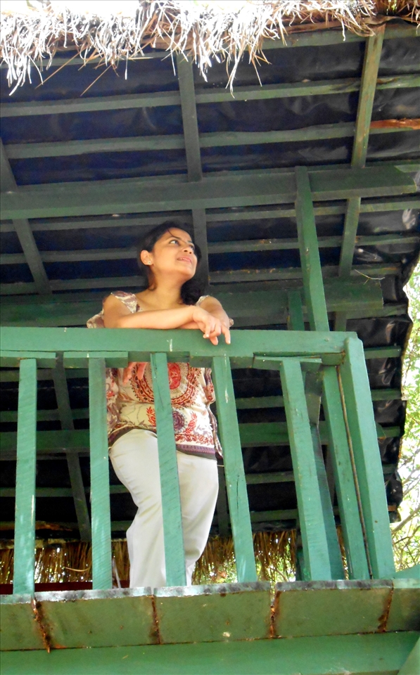 On a tree-house in Sri Lanka - the perfect spot for a bit of daydreaming!