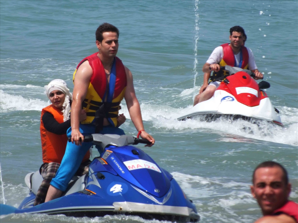 Jet skiing in the Caspian lake